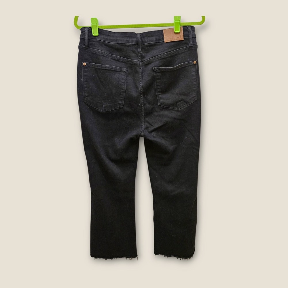 Judy‎ Blue Los Angeles Black Flare Jeans Womens Size 15/32 Frayed Hem Denim - Picture 2 of 12